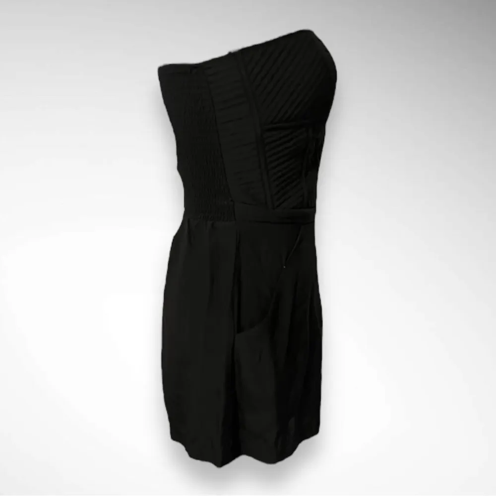 Parker  Sutton Romper Black Silk Corset Top Flowy Shorts Pockets XS | NWT - Image 3