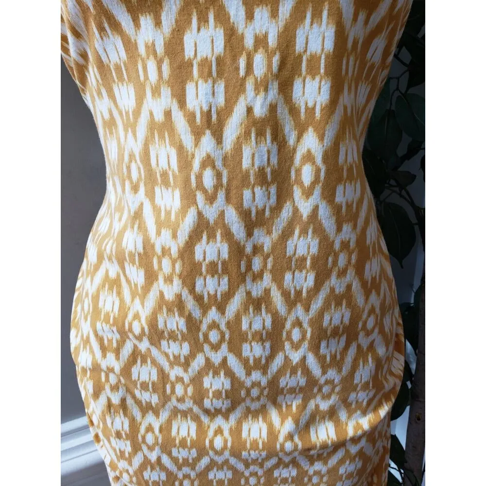 Old Navy Women Brown Maternity Fitted Cotton Round Neck Knee Length Dress Size S - Image 5