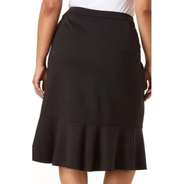 Cato Women's Ponte Flounce Hem Skirt – Black – Size M – Pre-Owned - Image 2