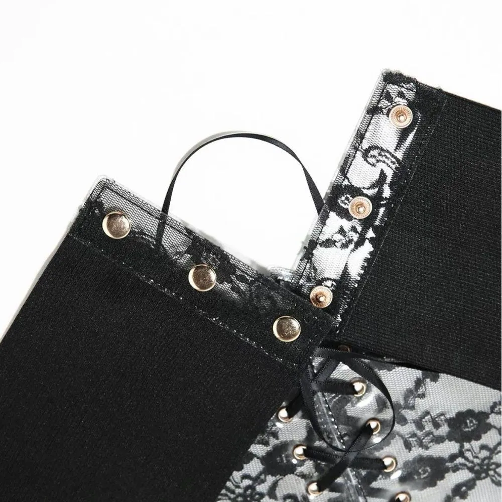 Goth Gothic Victorian Floral Emo Grunge Alternative Corset Belt Black - Image 4