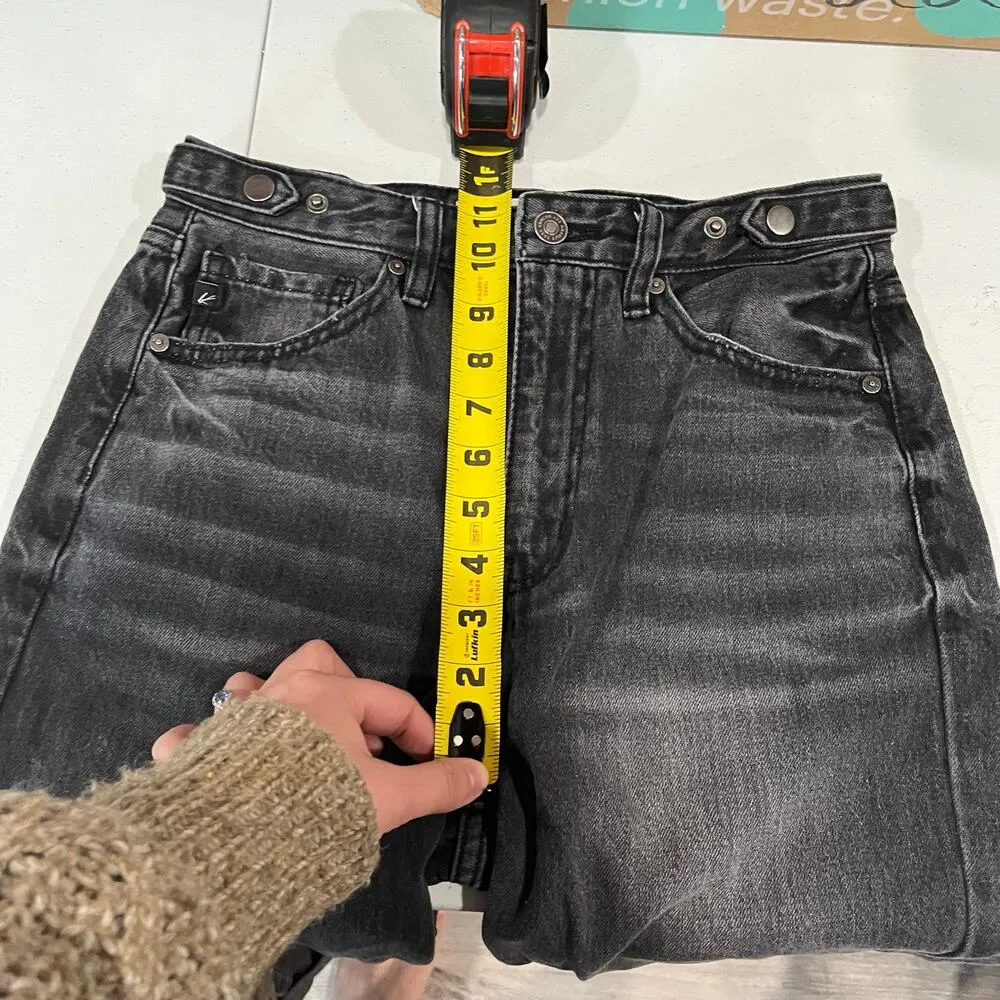 Kancan Faded Black High Rise Straight Cuffed Jeans Womens Size 3/25 KC7412BK - Image 8