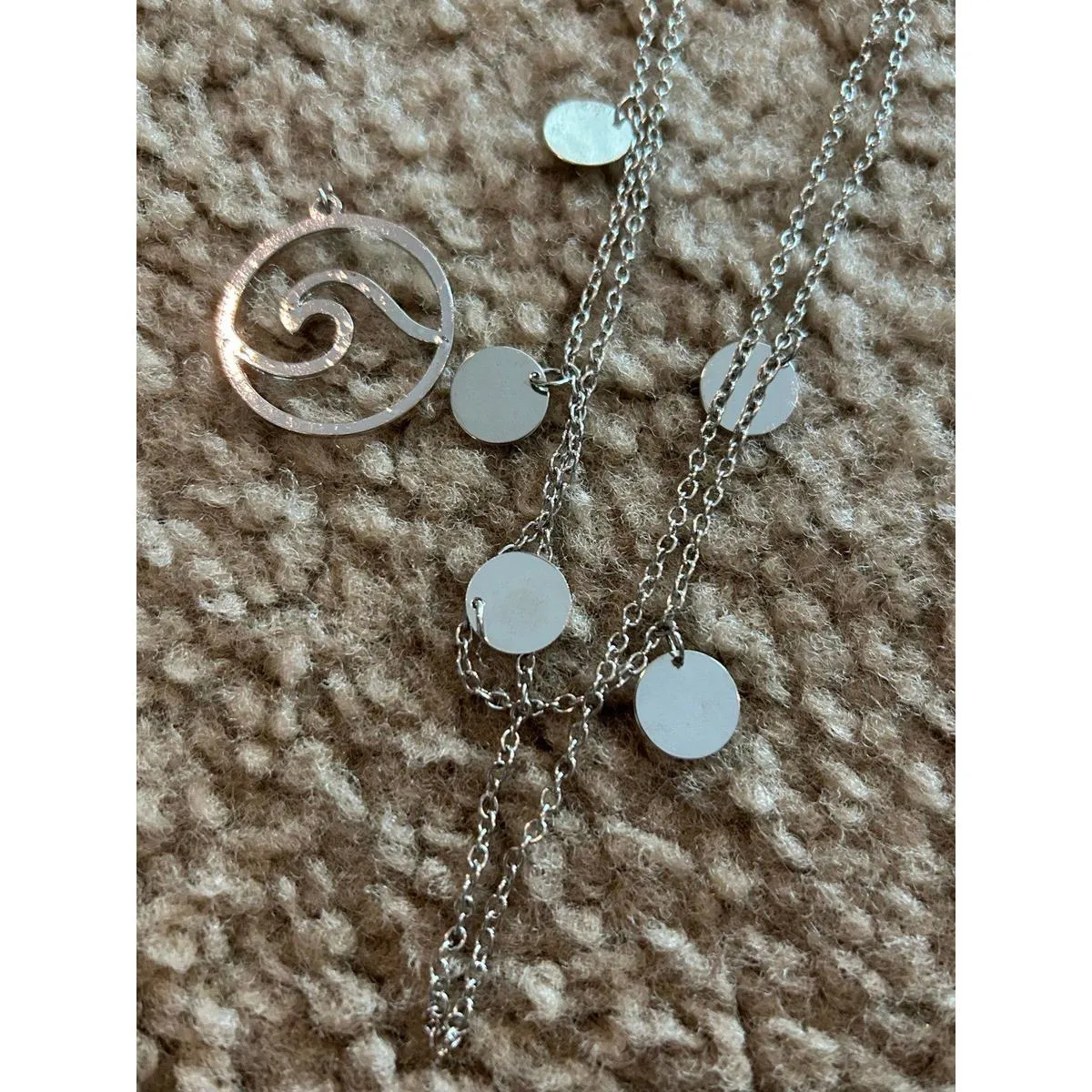 Boho latered necklace custom jewlery silver tone fashion - Image 2