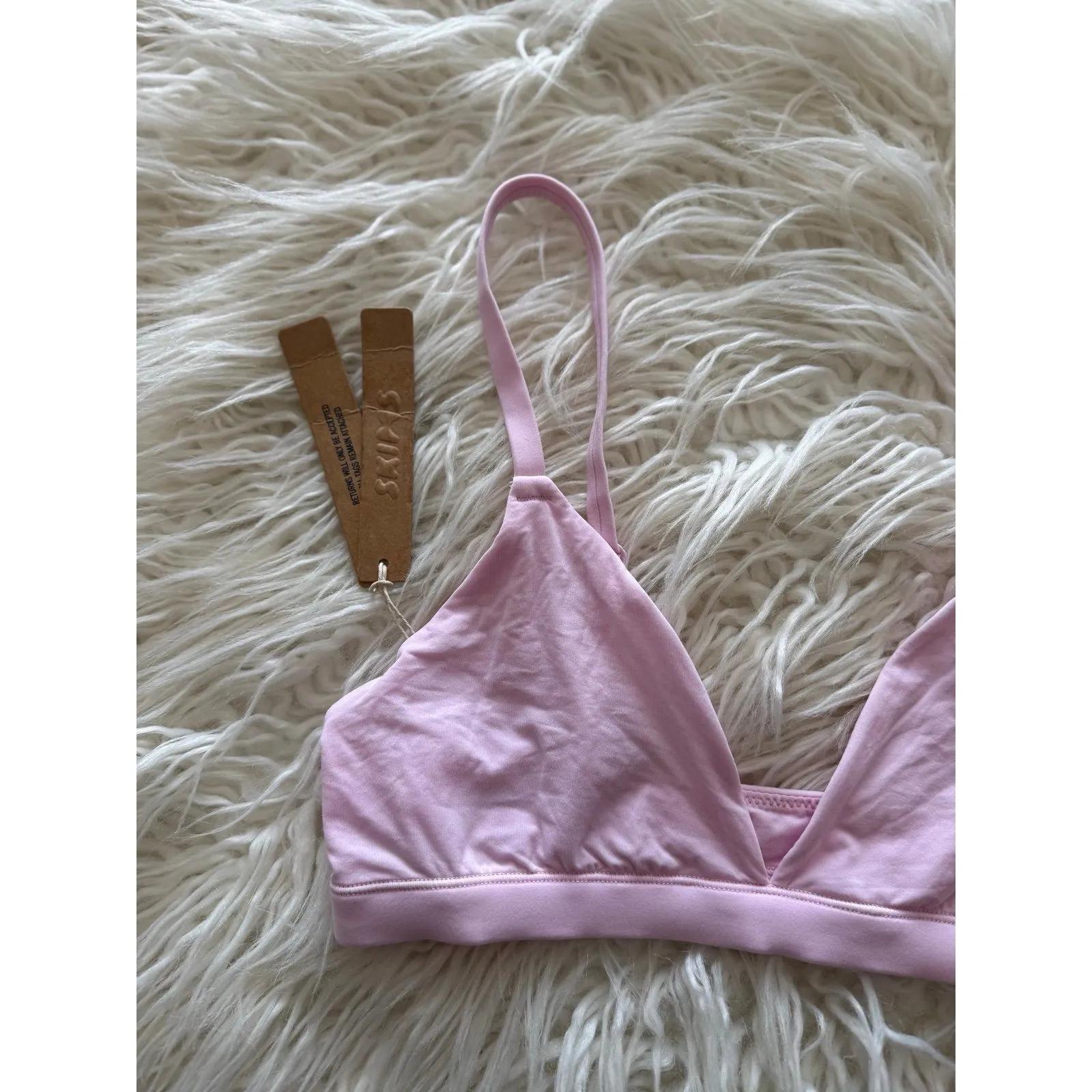 Skims Fits Everybody Triangle Bralette Cherry Blossom Size Small - Image 4