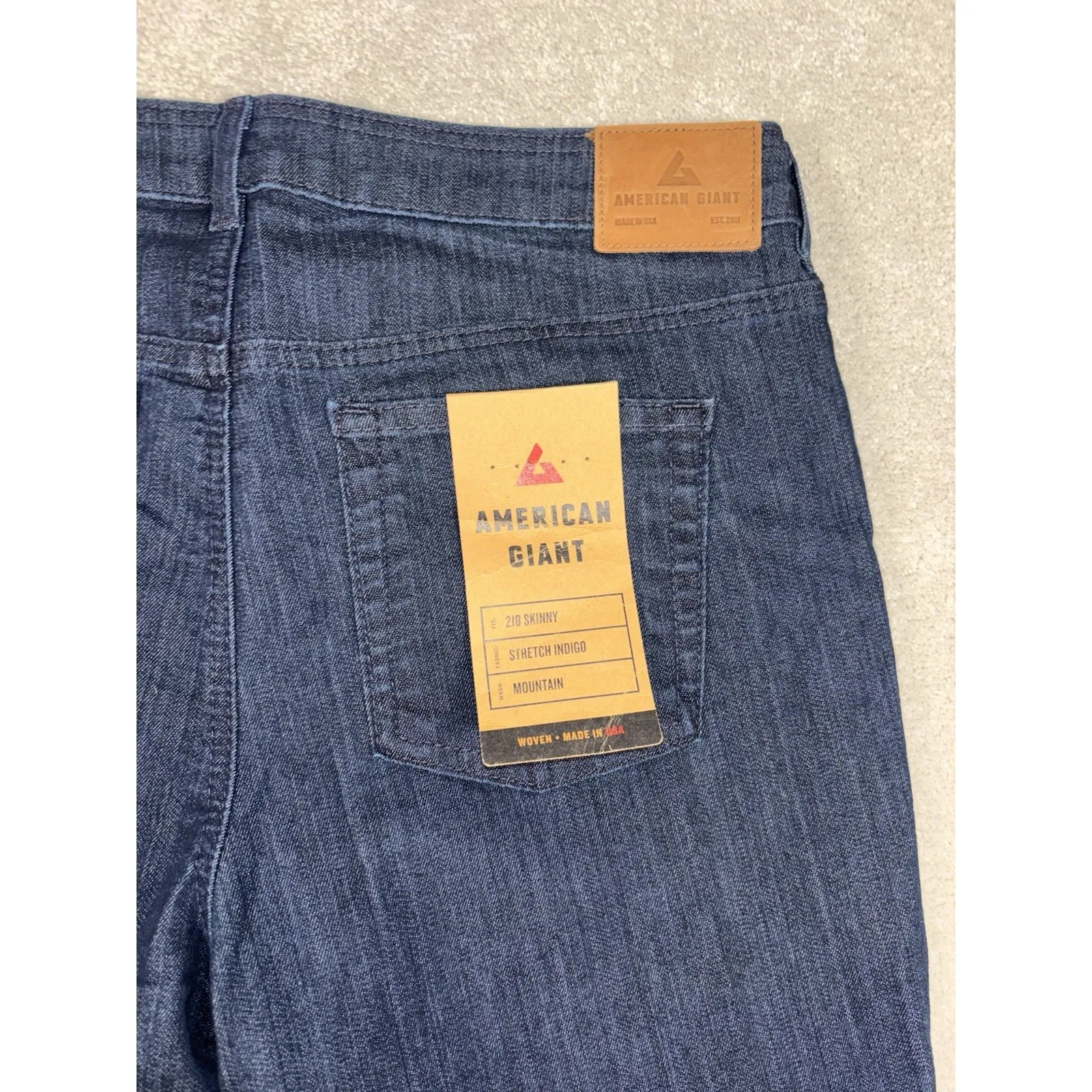 american giant 218 skinny womens jeans 32 NWT mountian wash Blue Size undefined - Image 7