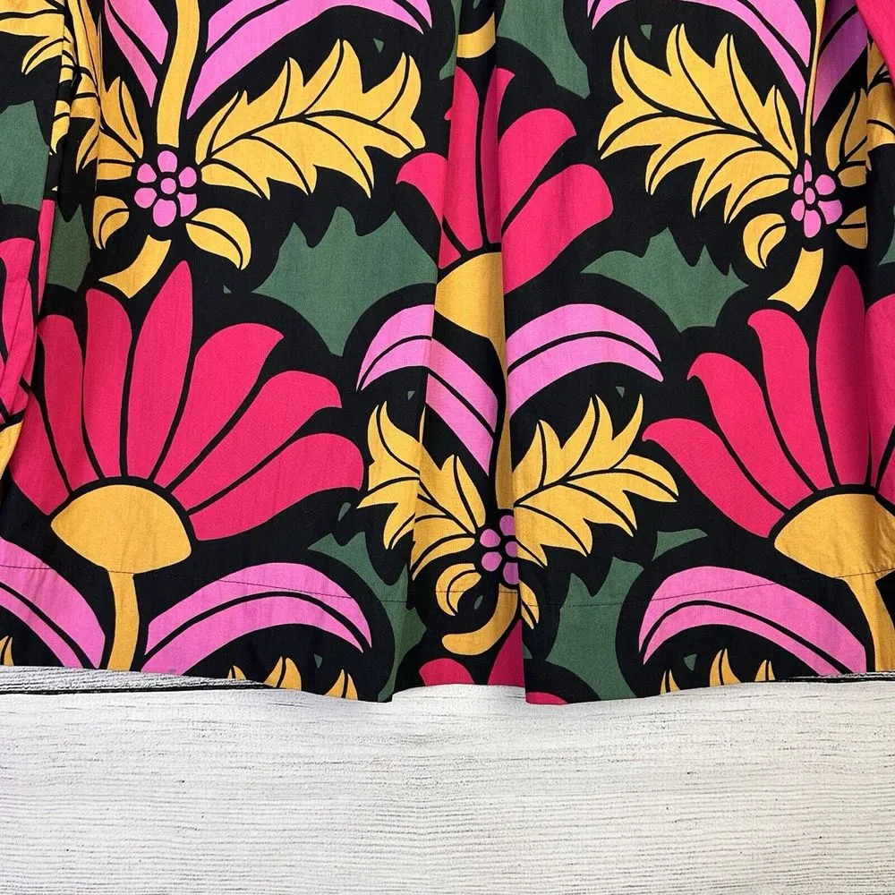 J. Crew Womens Open V-Neck Cotton Floral Poplin Top Size Small Vacation Colorful - Image 6