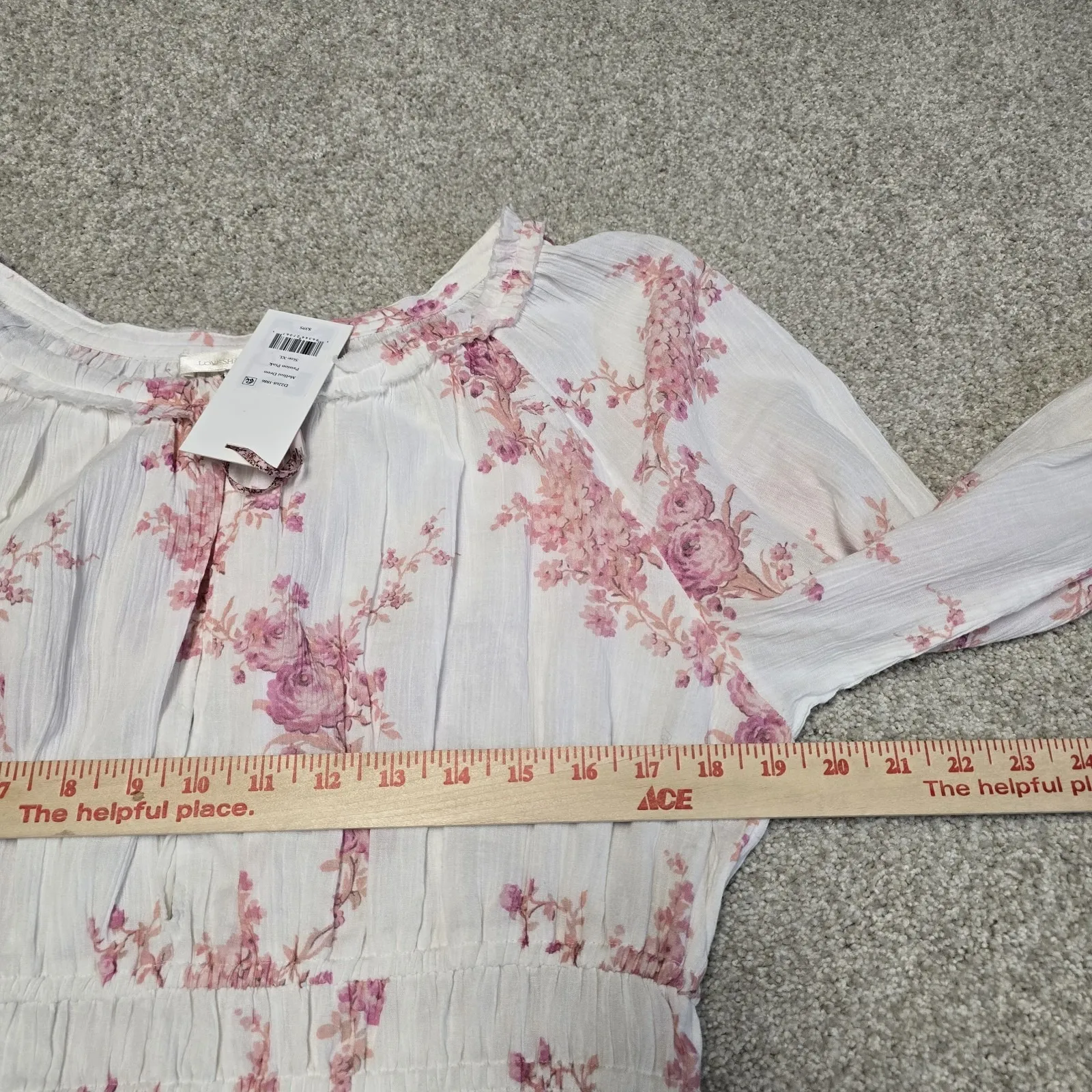 LoveShackFancy Mellini Dress XL Passion Pink Floral Boho Ruffle Feminine NWT$395 - Image 10