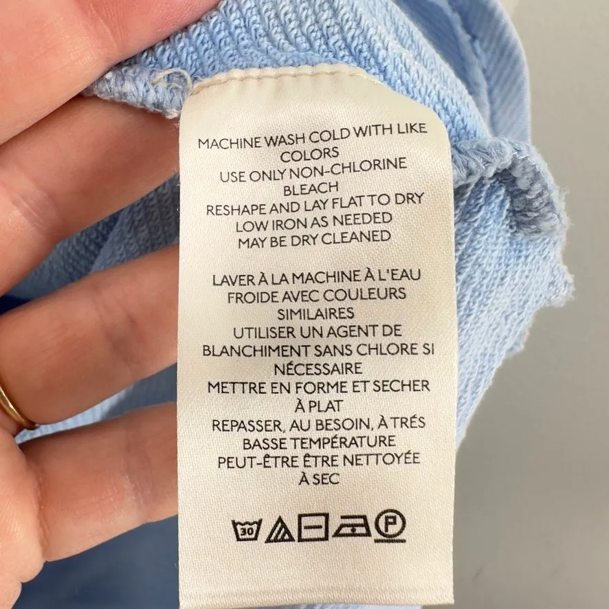 Pilcro Light Blue Cotton Blend Long Sleeve Ruffle Cuff Sweatshirt Top Women's M - Image 9