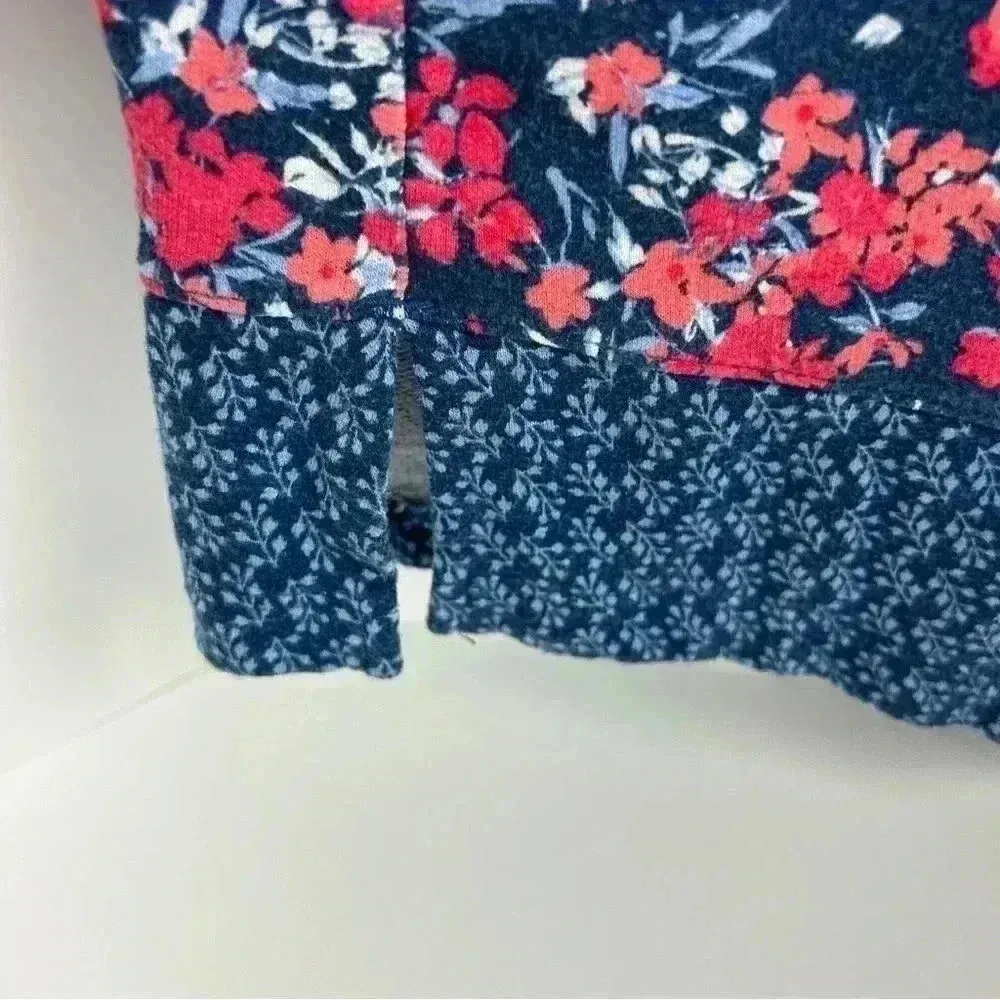 J. Jill Women's Floral Long Sleeve Blouse Blue/pink Size L - Image 4