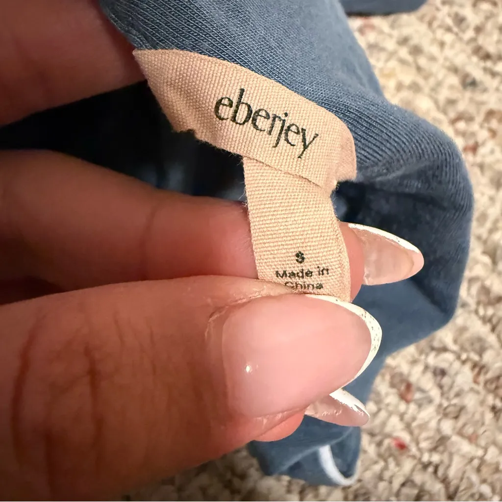 Eberjey Gisele TENCEL Modal Relaxed Short Sleeve PJ Top Coastal Blue- Size Small - Image 7