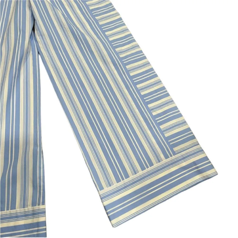 Marie Oliver Carter Pant Blue Stripe Wide Leg Sz 2 - Image 5