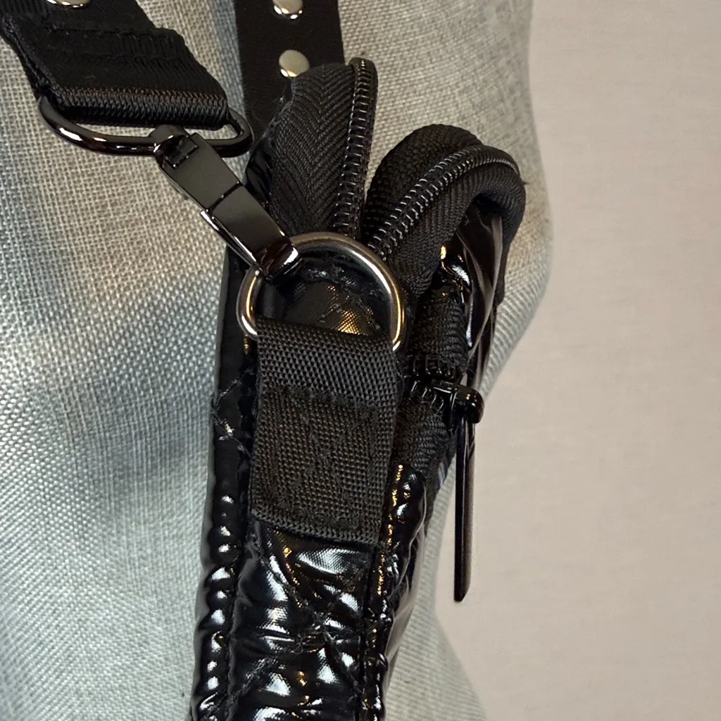 HAUTE SHORE Casey Noir Black Quilted Crossbody Bag with Silver Accents - Image 6