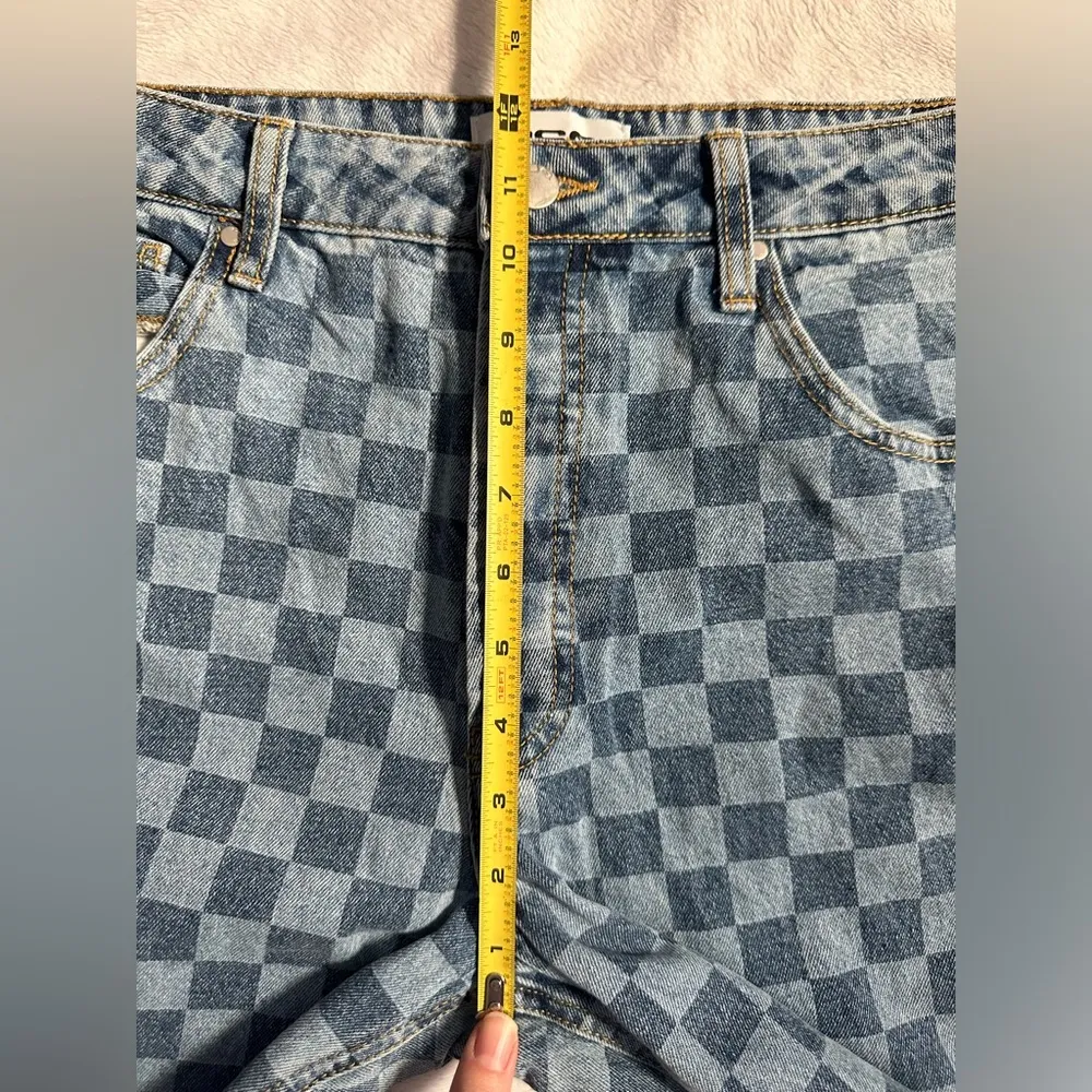 RSQ x Tillys Checkerboard Denim Straight Leg Jeans in Blue Medium Wash - Size 29 - Image 5