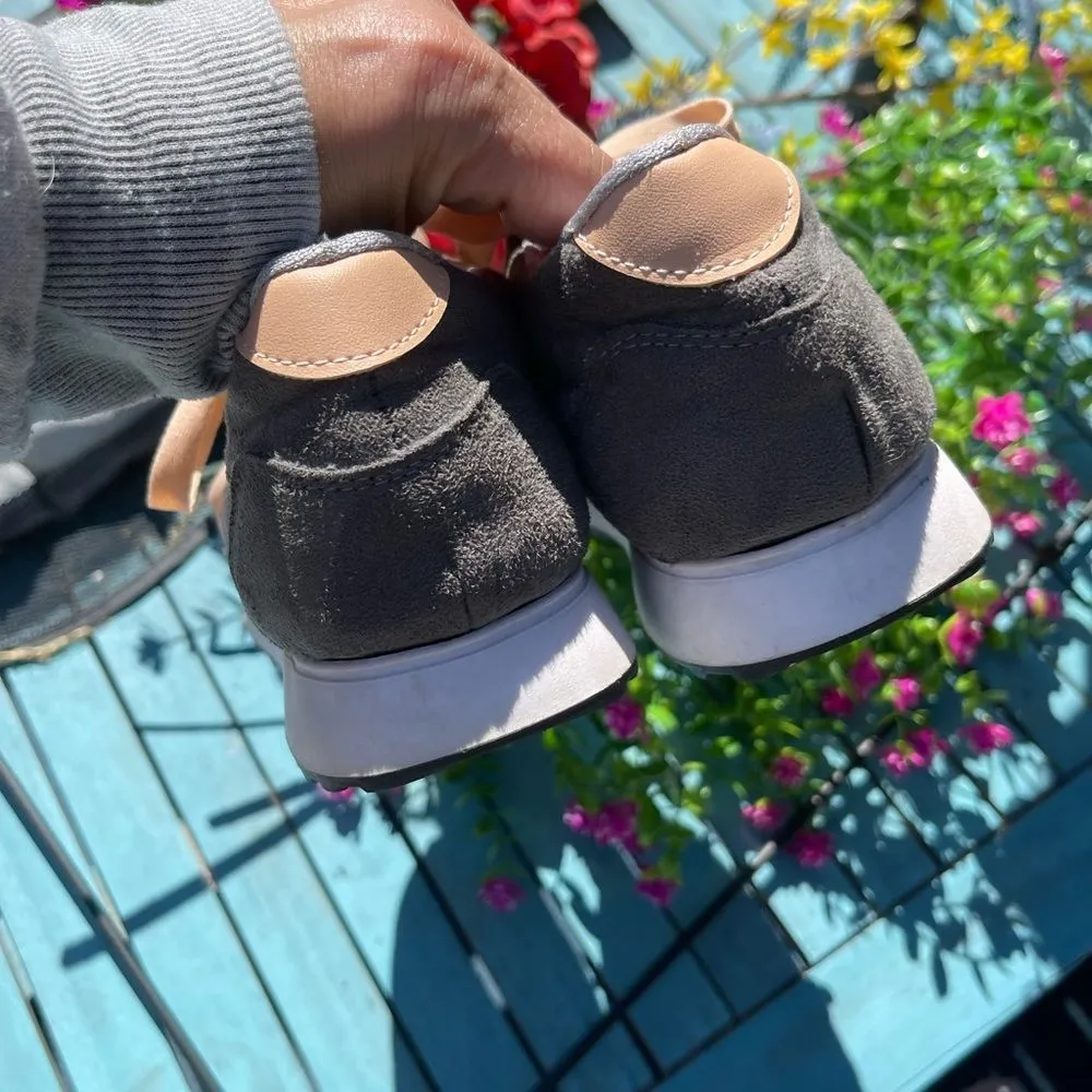 Almendra Grey Tweed Sneaker Peach Laces EU Size 39 US Size 8.5 Gray - Image 6