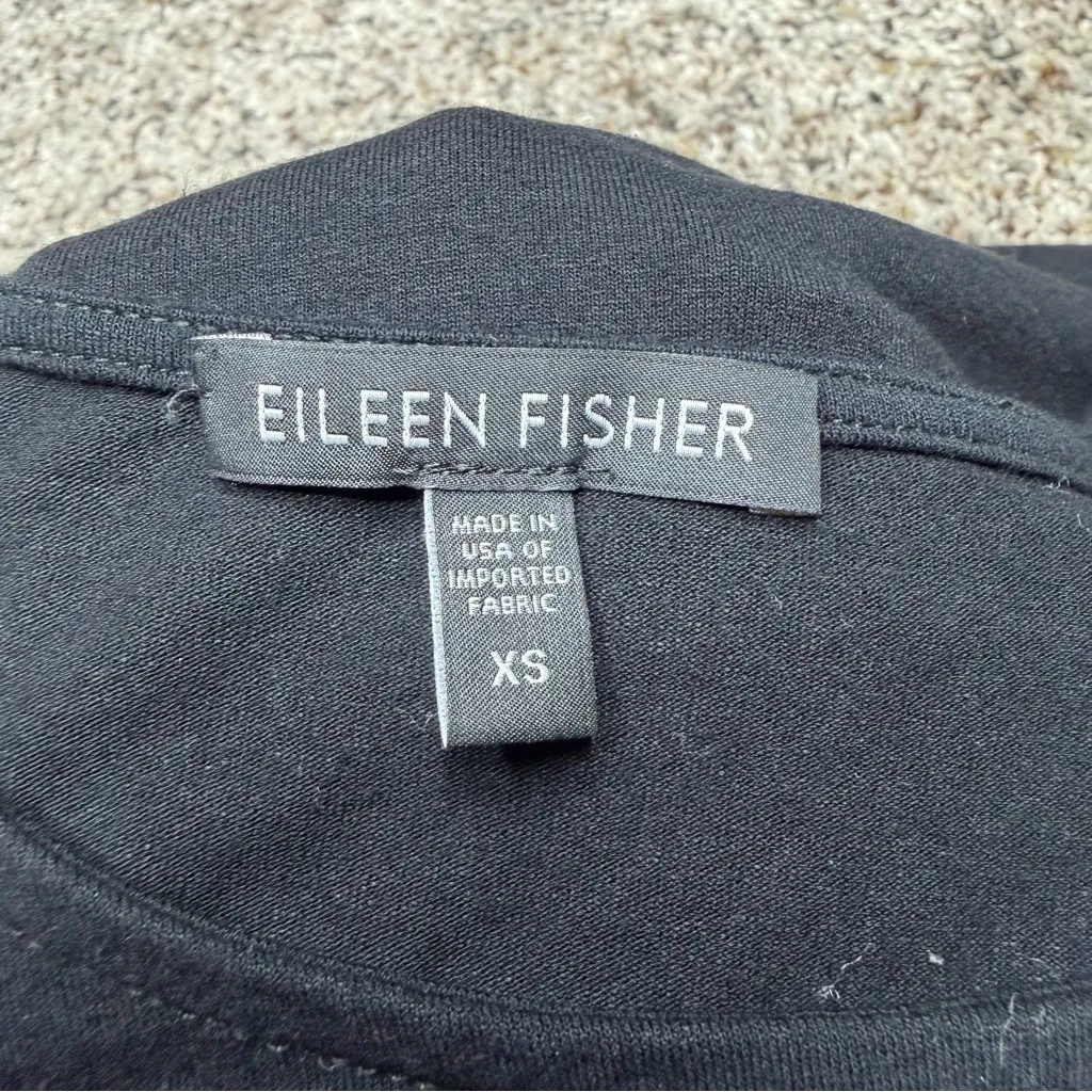 Eileen Fisher Stretch Jersey Knit Round Neck Tank Dress Black Extra Small XS - Image 5