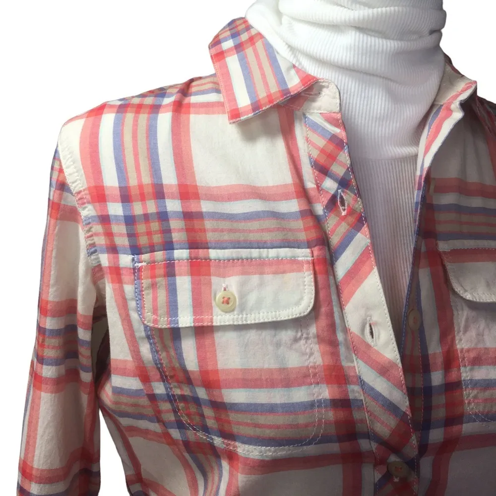 The North Face Plaid Baylyn Cotton Button Down Size Small - Image 3