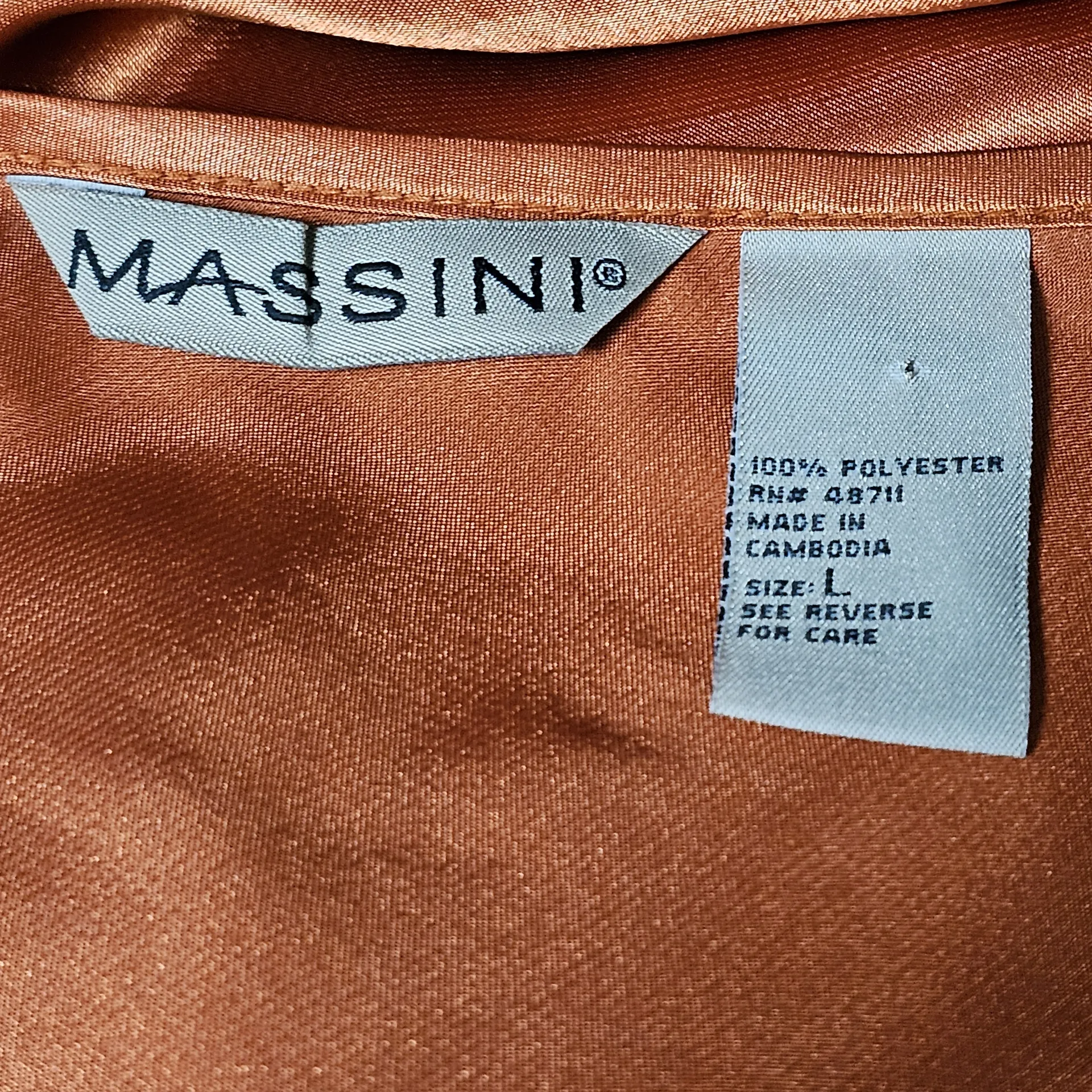 Massini Copper Satin Drawstring Waist Tank Size Large Fall Elegant Minimalist - Image 6