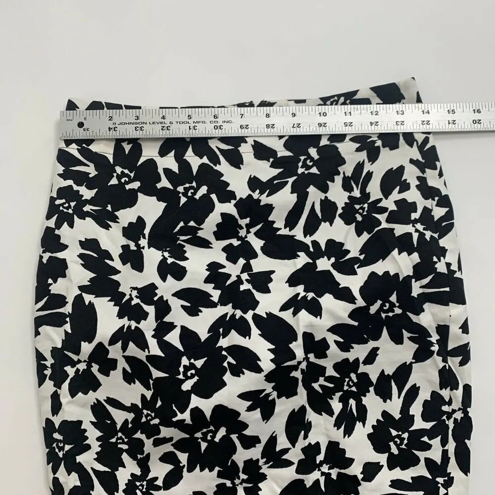Ann Taylor Loft Black White Floral Skirt - Image 6