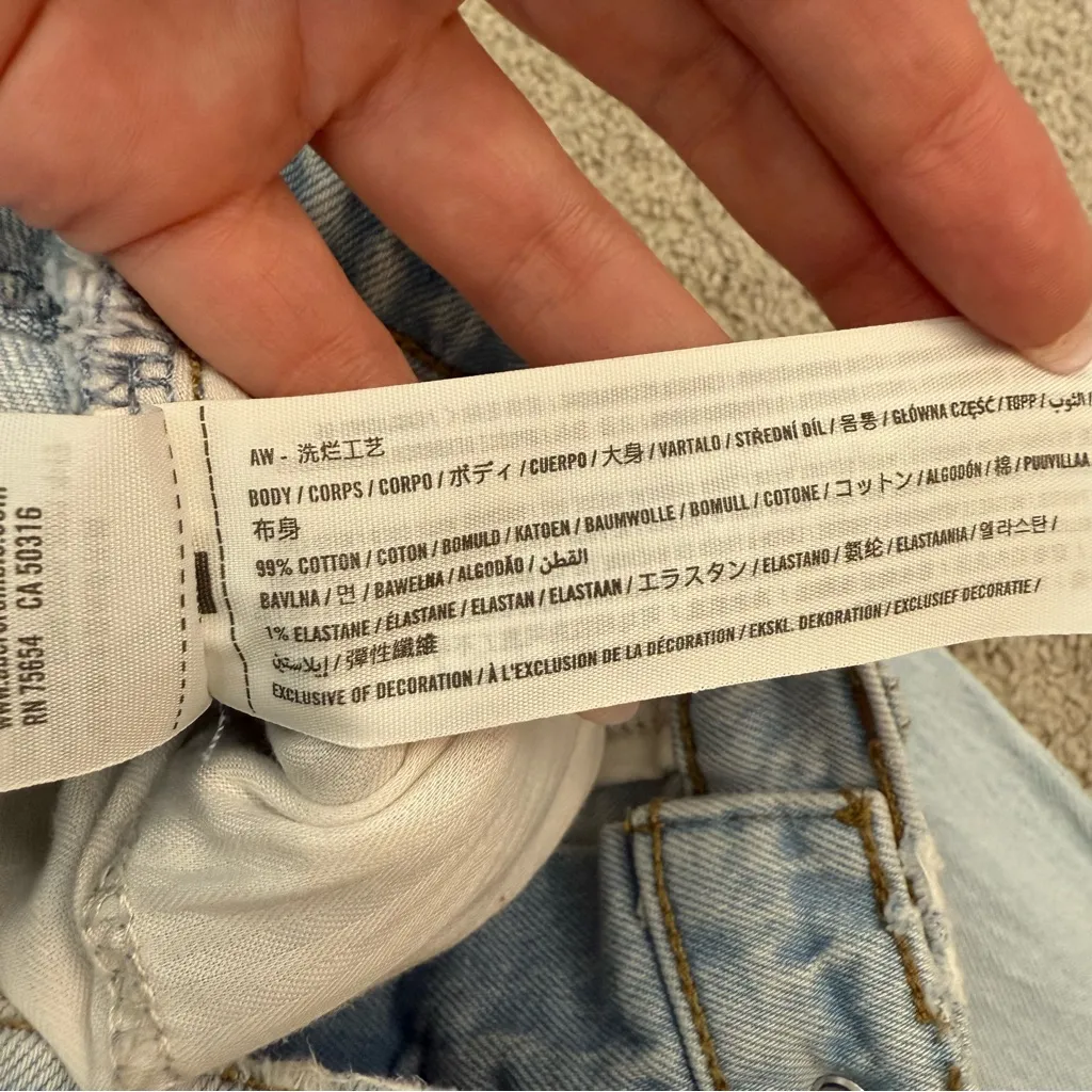 Abercrombie & Fitch The ‘90s Straight Curve Love High Rise Jeans 26 Busted Knee - Image 5