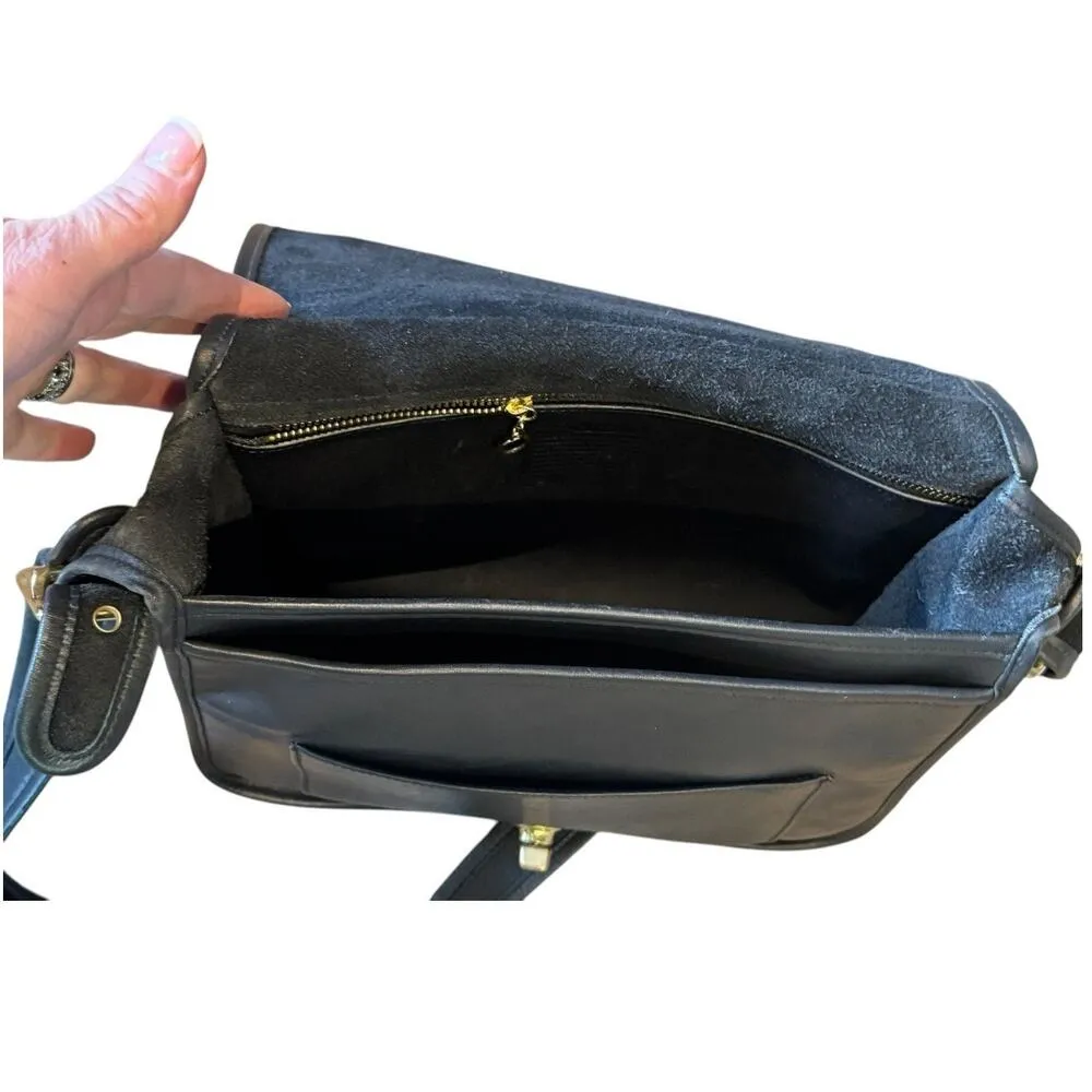 Vintage Y2K Coach Stewardess black leather crossbody bag 9525 adjustable strap - Image 8