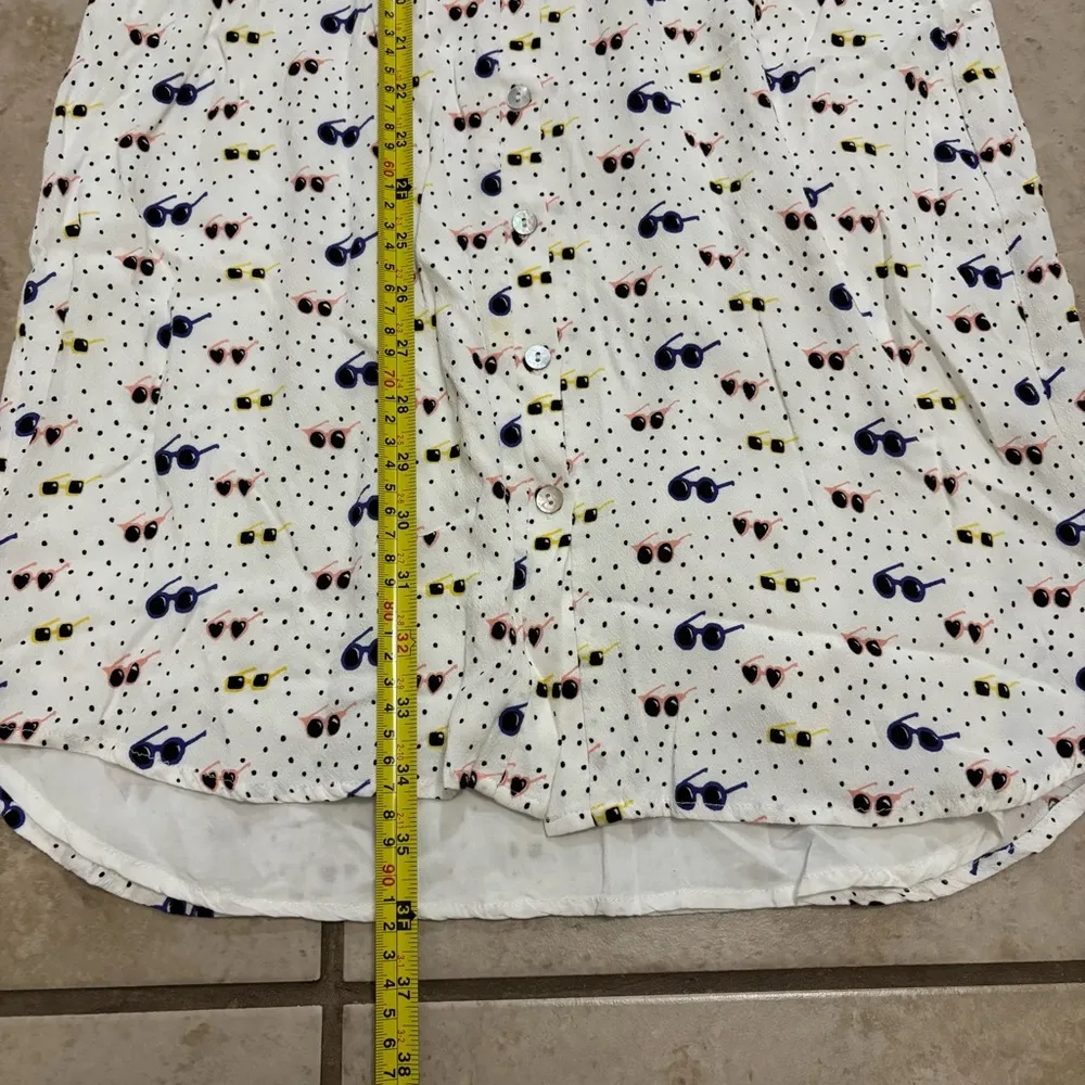 Larke Anthropologie Sunglasses Polka Dot Button Up Sleeveless Dress Small NWoT - Image 2