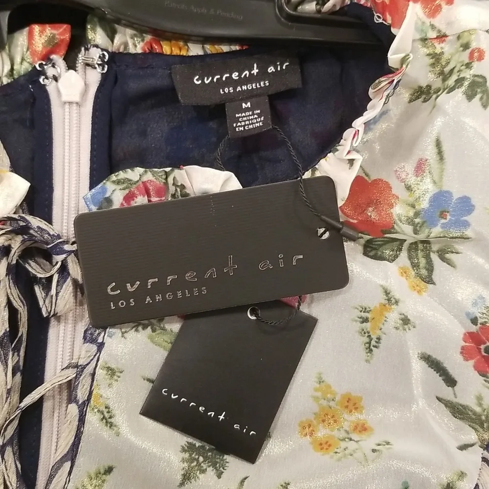 đź’•CURRENT AIRđź’• Floral Combo Mixed Print Shine Midi Dress ~ Medium M NWT - Image 14