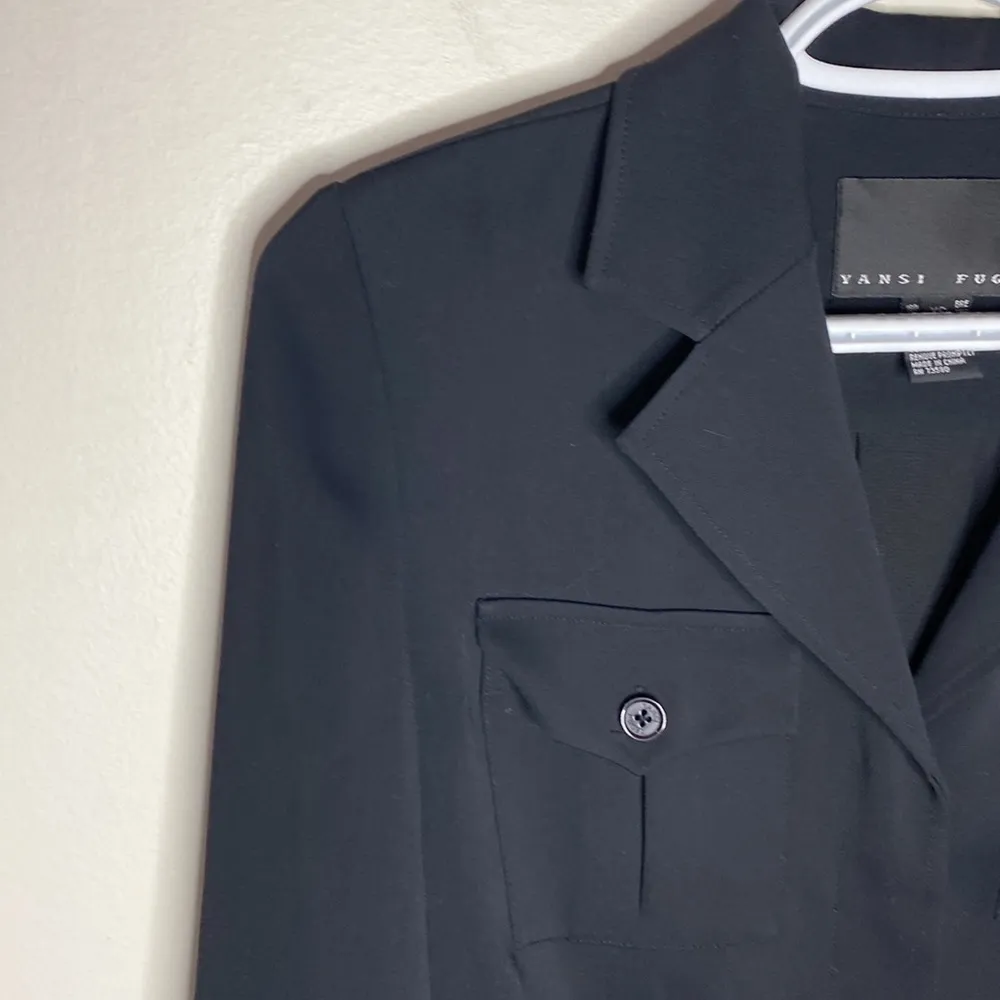 Yansi Fugel Safari black blazer with front flap pockets size XS - Image 62
