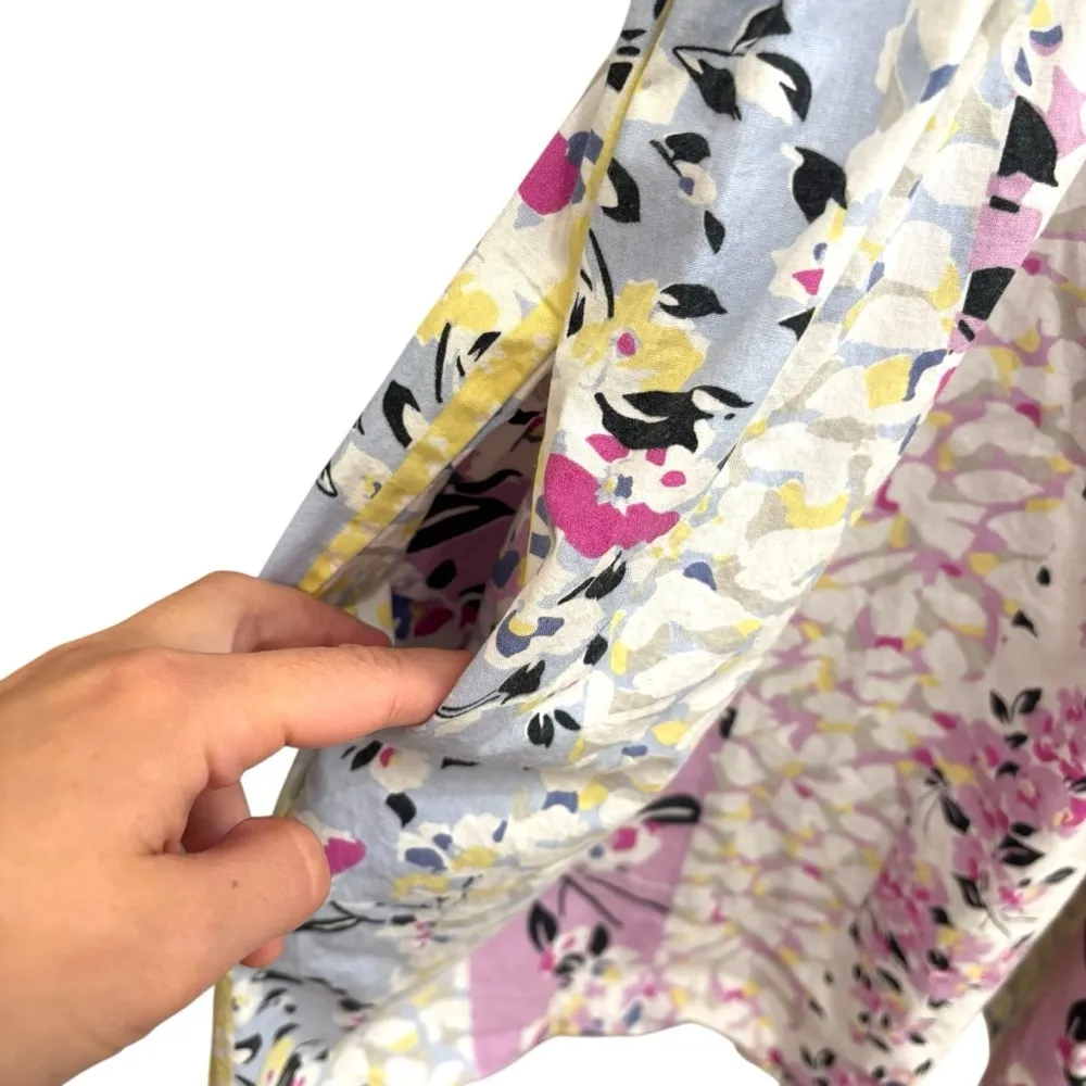 Mixed Floral Smocked Sundress Ruffle Straps patchwork boho cotton tunic - Image 3