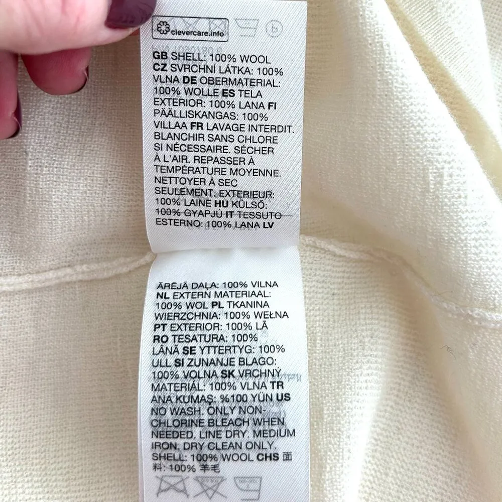 & Other Stories Stockholm Atelier Wool Turtleneck Sweater in Cream Size L - Image 9