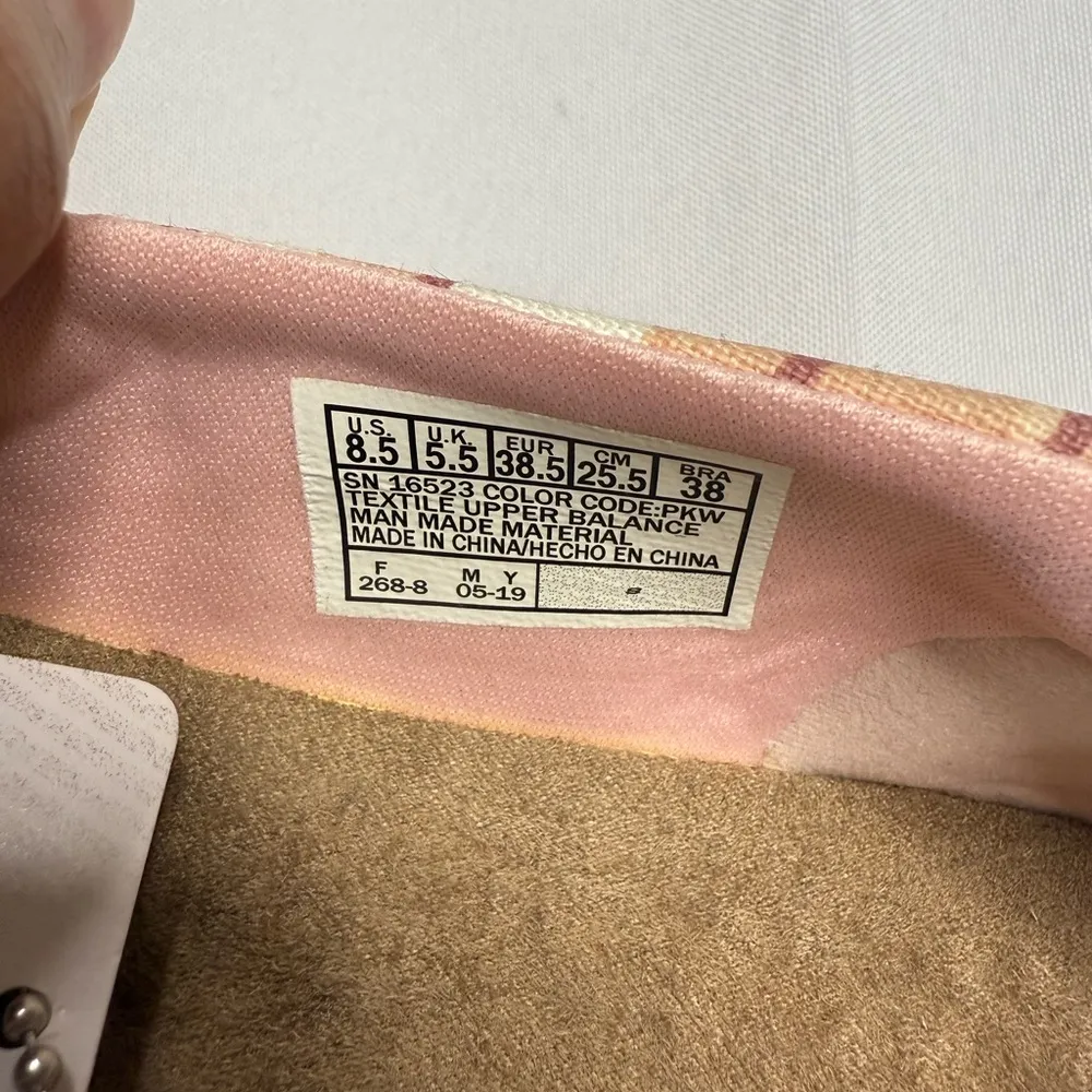 Skechers Women's Striped Slip-On Shoes - Pink and Cream - Image 8