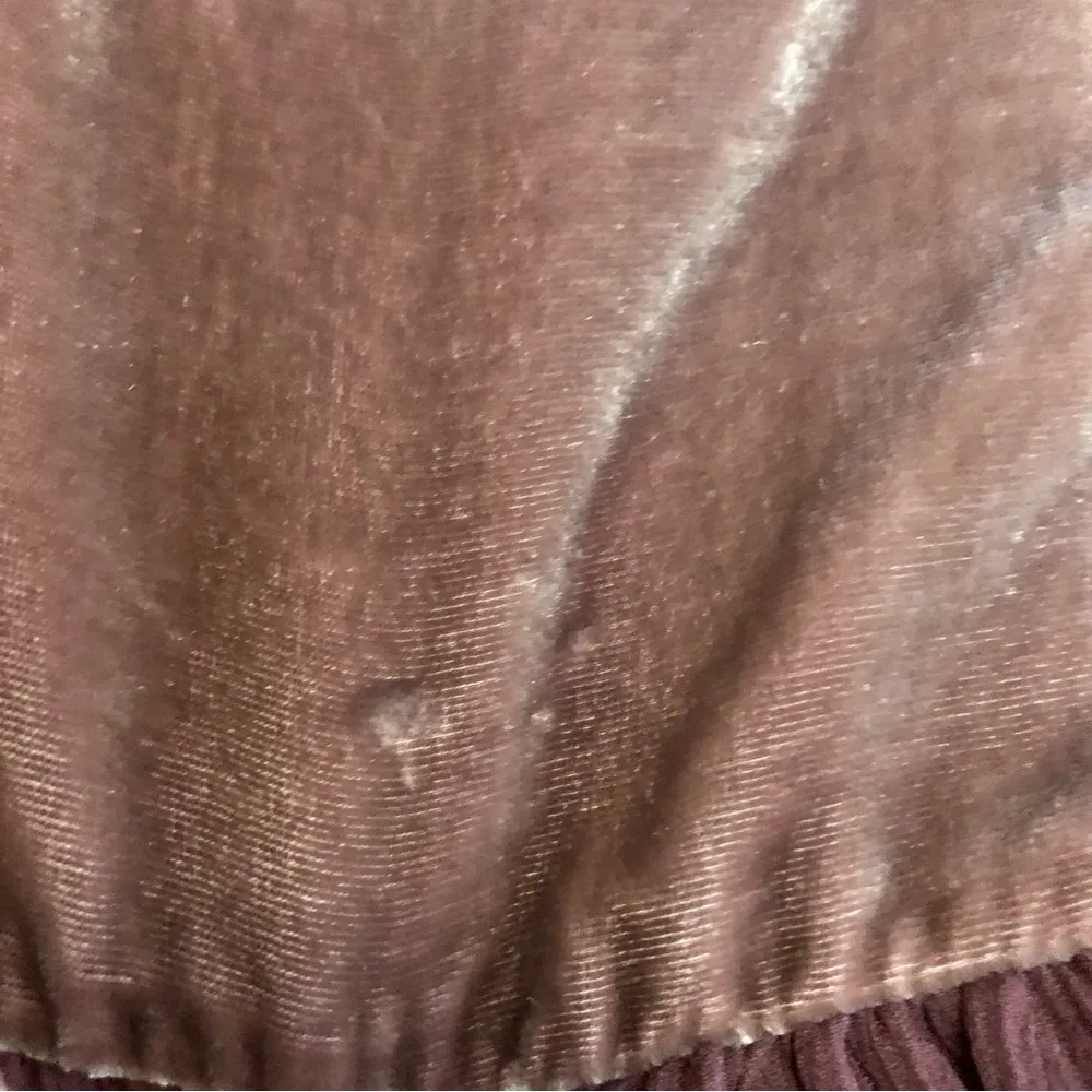 Anthropologie Twinkle by Wenlan Velvet Mini Dress Tiered Ruffle Mauve Purple sz4 - Image 12