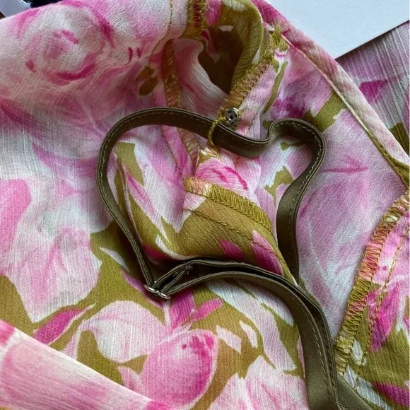 NWT Likely Dress Olive Green Pink Floral Hadi Long Sleeved Ruffled Dress Size 8 - Image 13