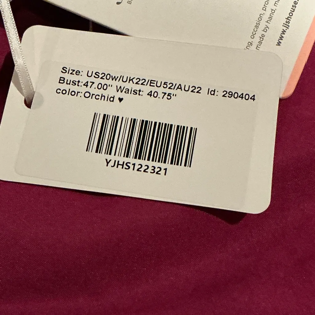 JJs House NWT Orchid Pink Floral Lace Sheer Sweetheart Midi Wedding Dress Sz 20W - Image 13