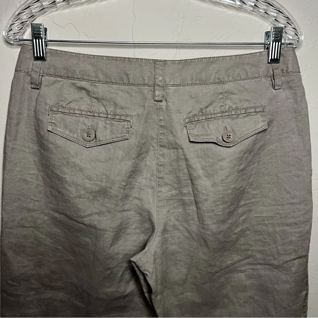 Sandro Taupe 100% Linen Trouser Straight Leg Pants - Image 10