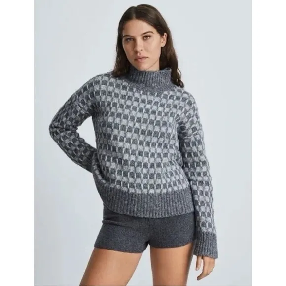 NWOT Everlane The Cloud Checkered Turtleneck - Image 8