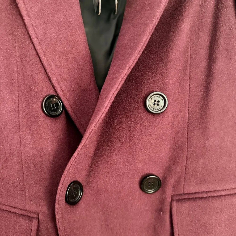 Burberry Cairndale Cashmere Coat US0 UK2 IT34 Currant Eggplant Wine Burgundy - Image 6