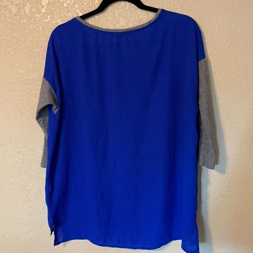 Express royal blue and grey tunic style top size S - Image 3