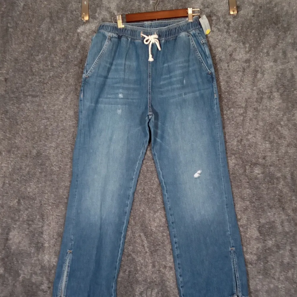 Pilcro High Rise Pull On Flare Womens Jeans Felimare Dark Wash Size MP - Image 3