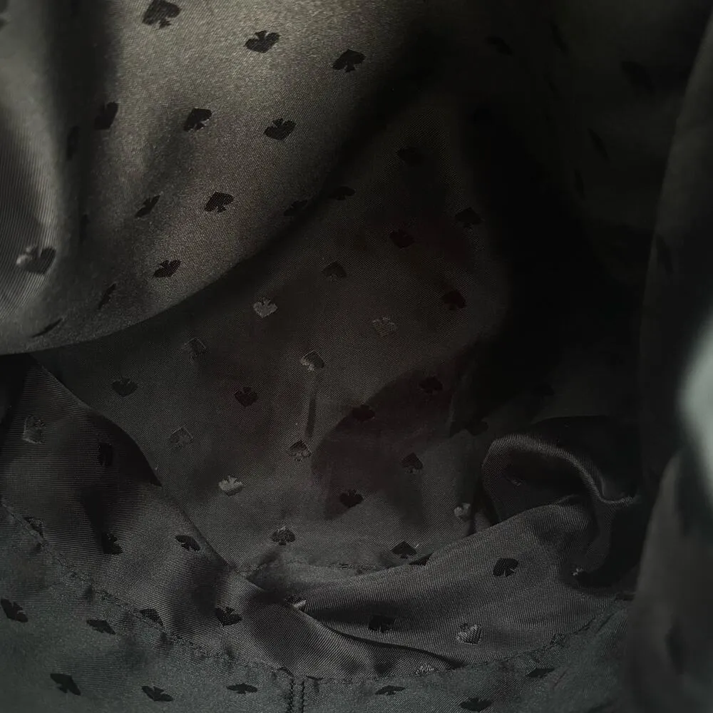 Kate Spade Carley Nylon Flap Backpack Black Drawstring Preppy Casual Athleisure - Image 14