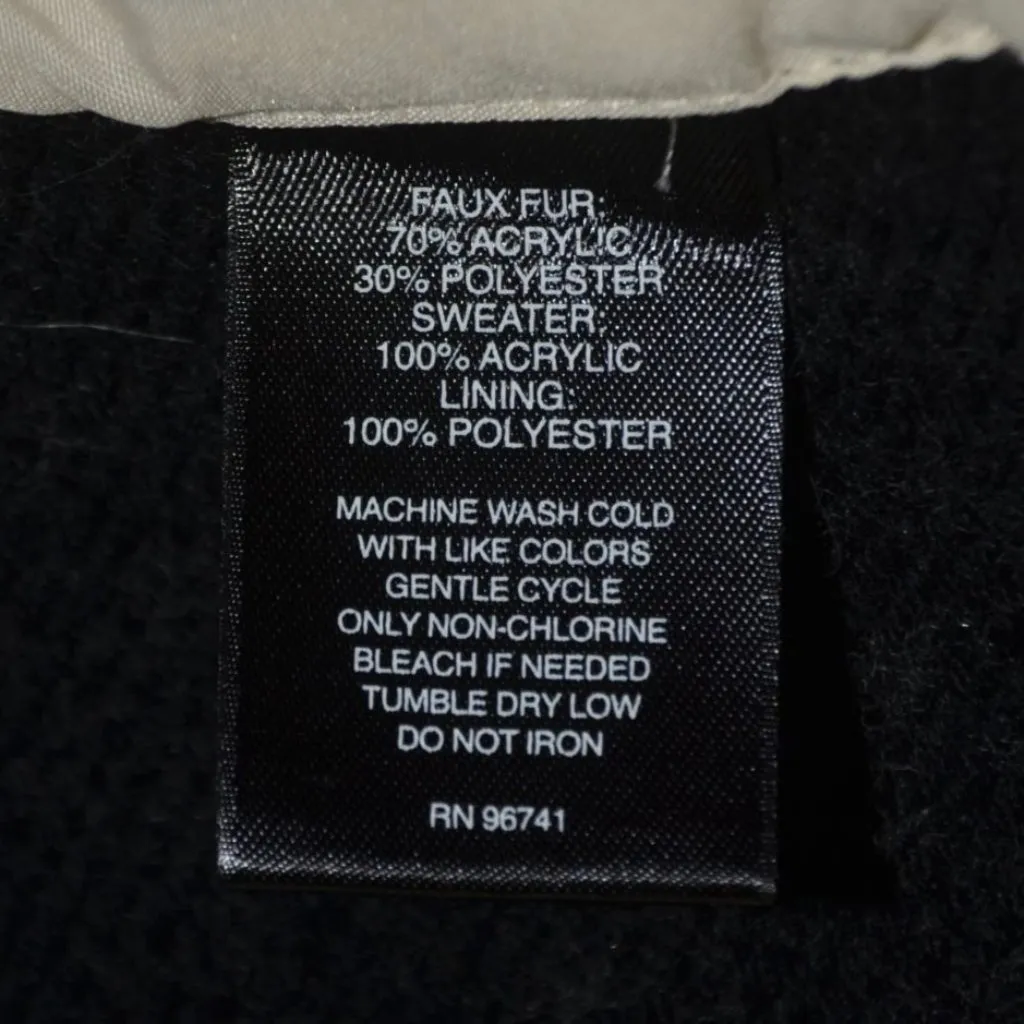 Signature Studio Ladies Brown Faux Fur Open Front Sweater Vest Jacket Size L - Image 8