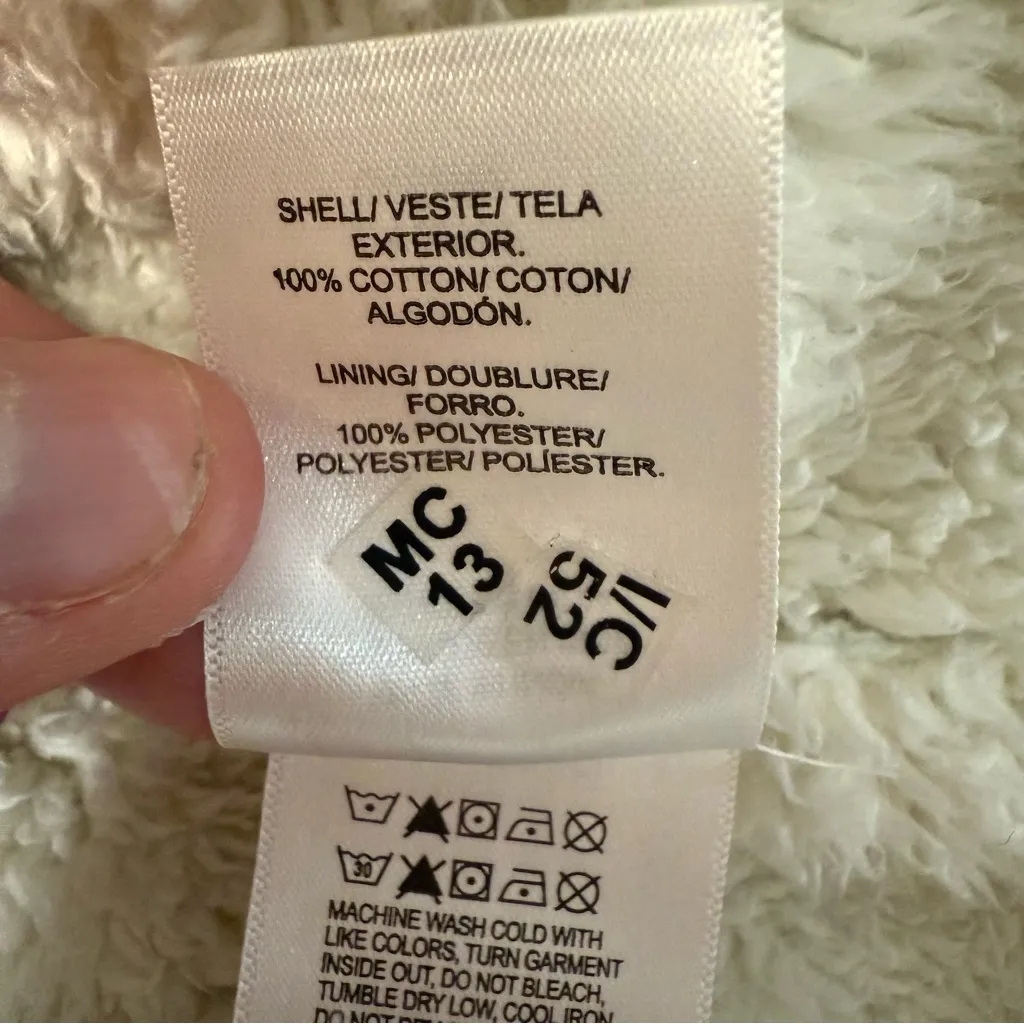 Lucky Brand Plaid Sherpa Flannel Shirt Jacket Womens Small Sage Green SnapButton - Image 6