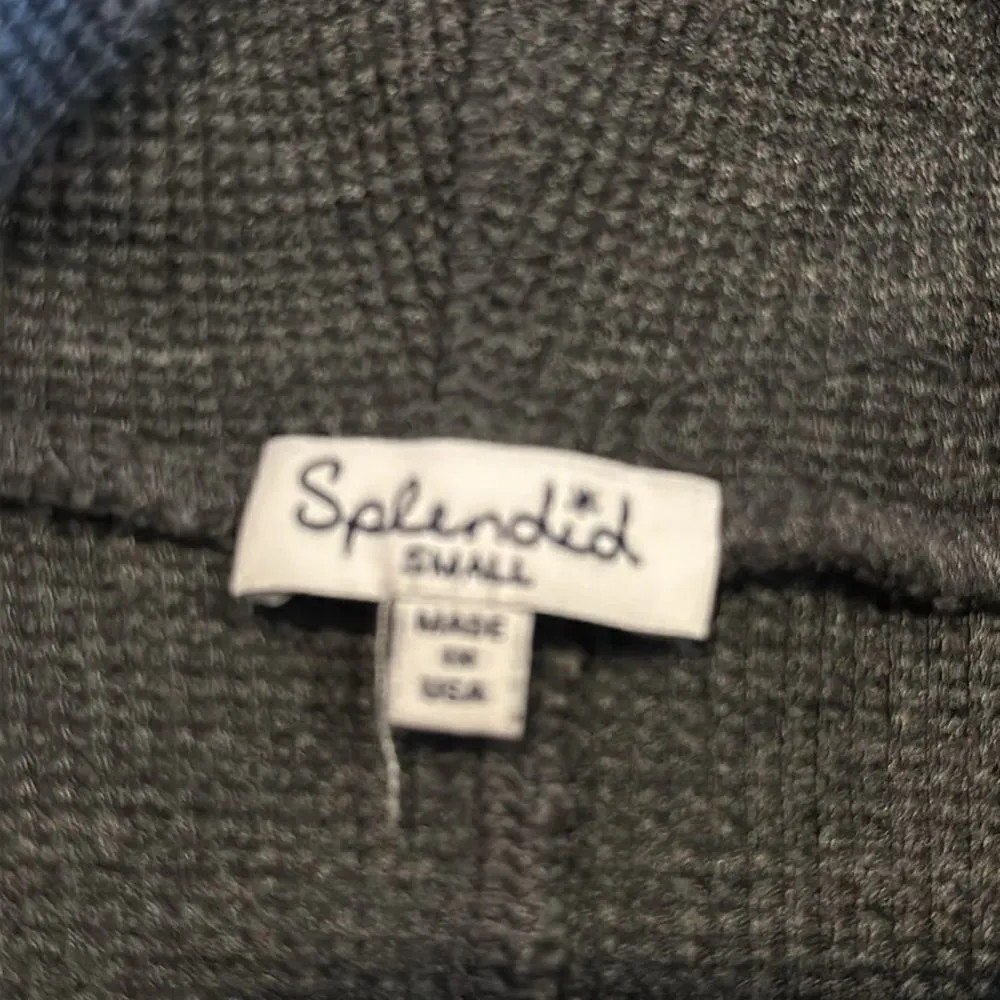 Splendid Women’s Grey Turtleneck Waffle Long Sleeve Top - Image 7