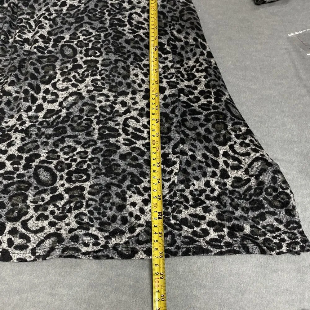 SPENSE Medium Faux Wrap Heather Gray Animal Print Dress Casual Dinner Romantic - Image 11