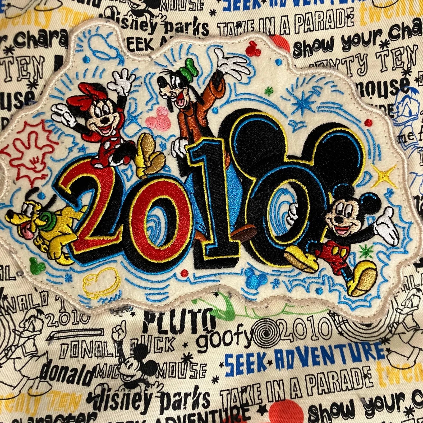 Disney Parks 2010 Multicolor Graphic Expandable Tote Bag - Image 3