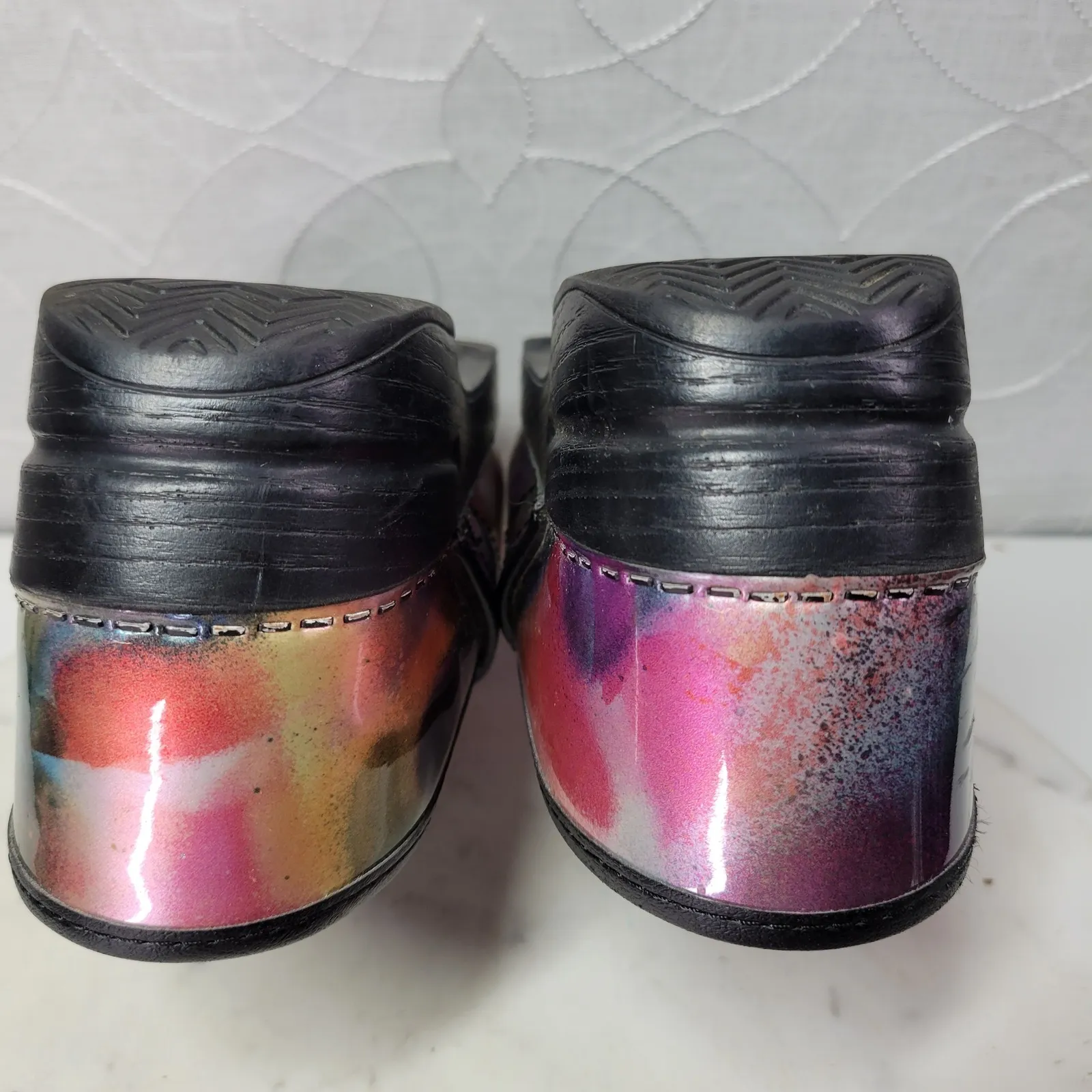 Dansko Pro Clogs Womens 7/37 Iridescent Metallic Multicolor Patent Leather - Image 11