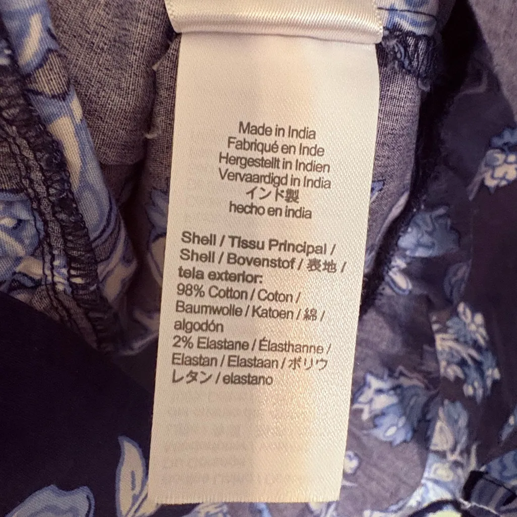 J.Crew Blue Floral Tiered Poplin Puff‎ Sleeve Midi Dress Sz 2 - Image 6