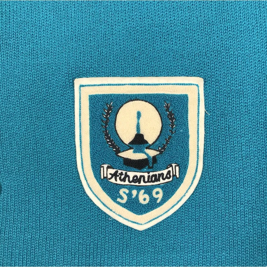 ALBION KNIT Vintage 69's Virgin Wool Cardigan L/XL Patchwork Cozy Retro Made USA - Image 4