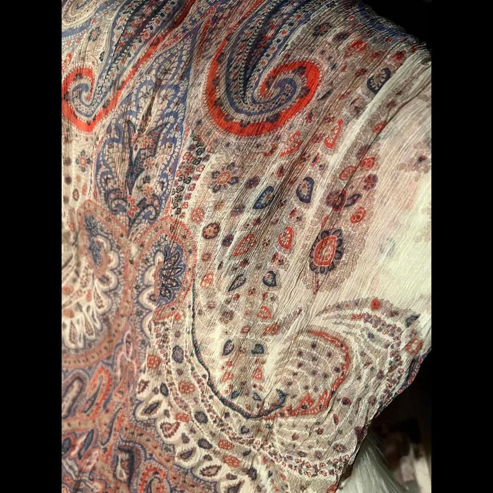 Boho Chic Paisley Print Scarf Red - Image 3