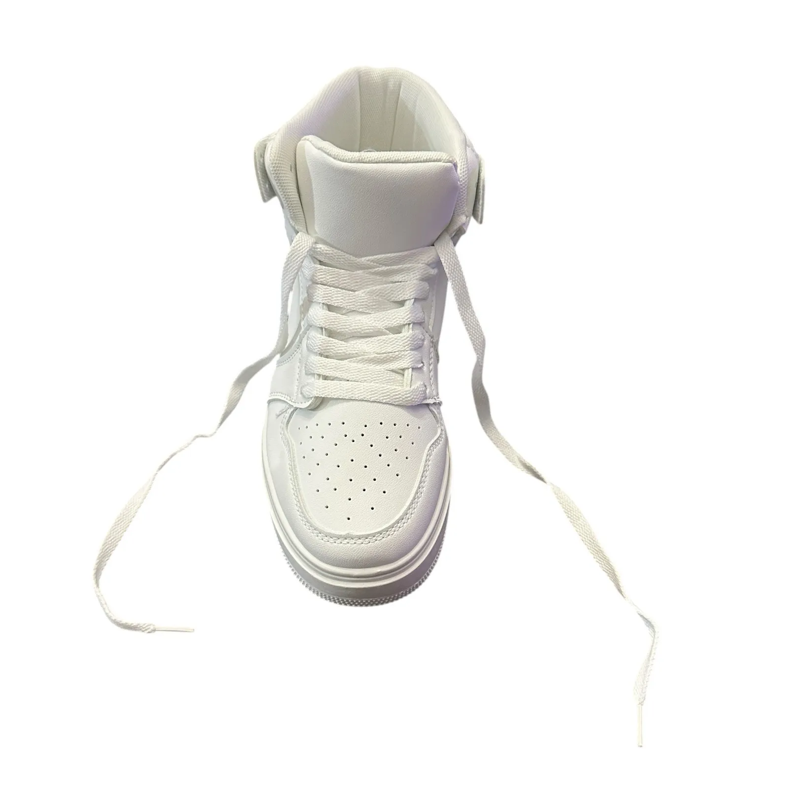 Streetwear Stylish White High Top Sneakers New Pretty Little Thing Lace Up 6 - Image 3