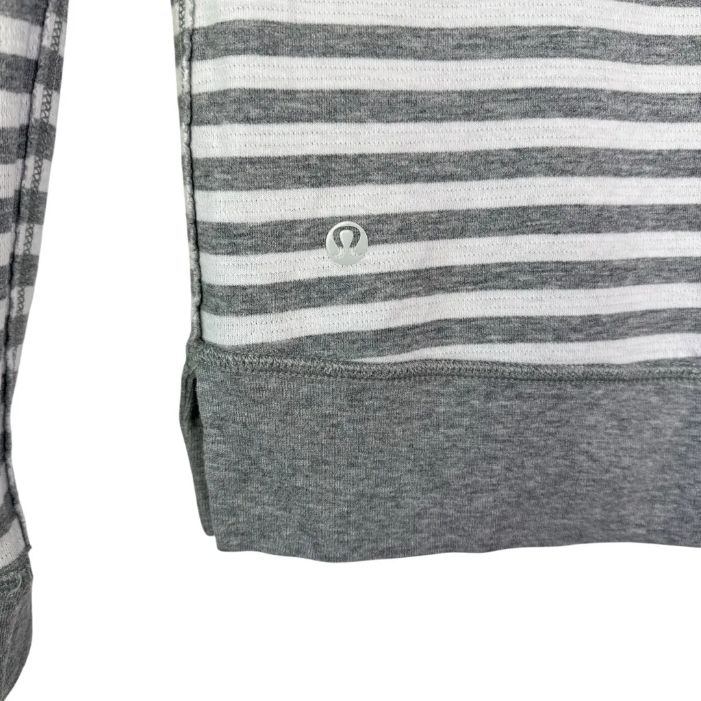 LULULEMON Open Your‎ Heart Long Sleeve II Reversible Gray Striped Heathered XS 4 - Image 10
