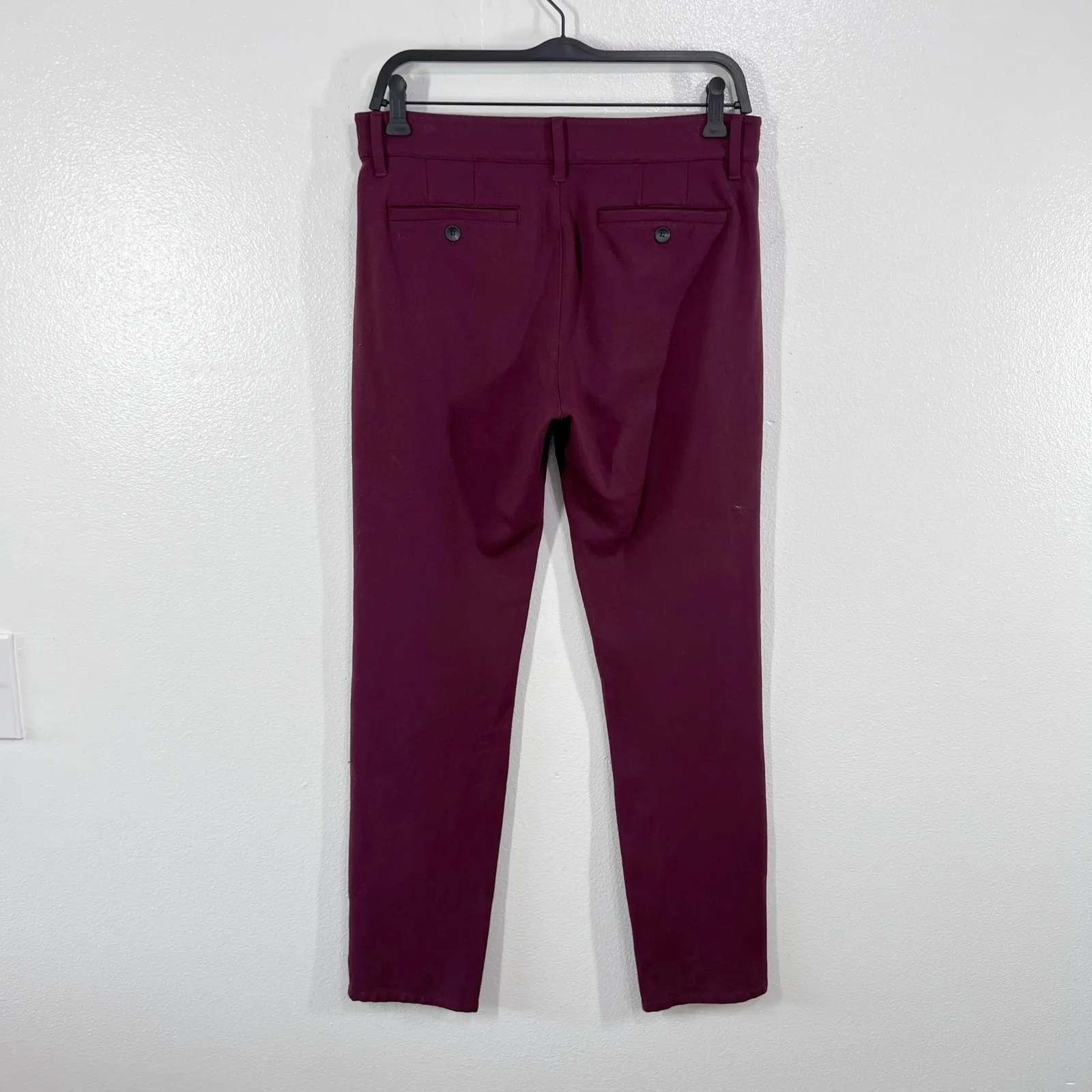 PAIGE Womens Ponte Trousers Size 30 Deep Red Velvet Slim‎ Pants M807374-5755 - Image 4
